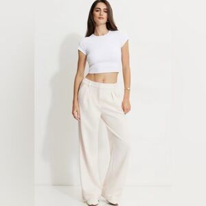 Elegant Cream Women's Wide-Leg Pants jogger style